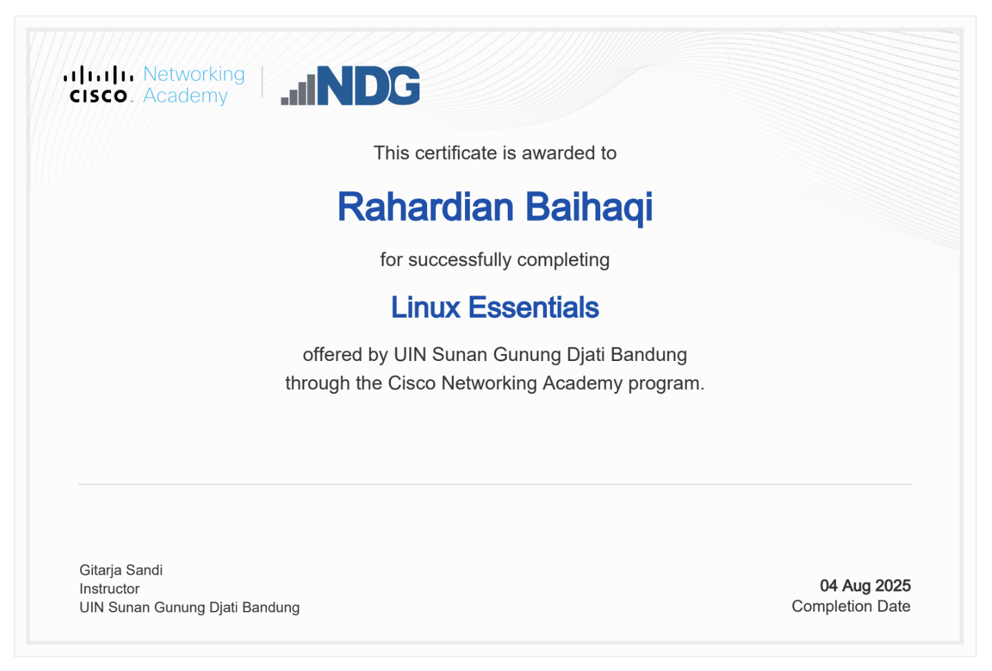 Linux Essentials certificate